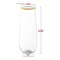 Clear with Gold Stemless Plastic Champagne Flutes - 9 oz. (64 Glasses)